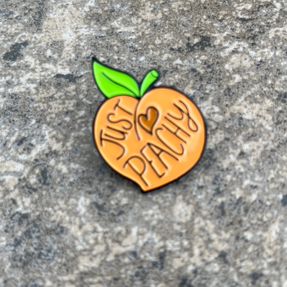 Peach Just‎ Peachy brooch lapel pin backpack pin hat pin